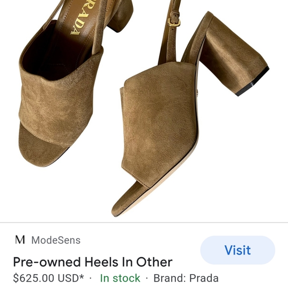 Prada Shield Suede Calzature Donna Camoscio Sling heels sz. 37/ 6.5 - Picture 5 of 16